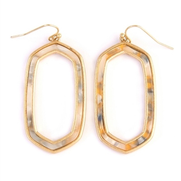 Hexagon enamel earrings - Picture 2 of 3